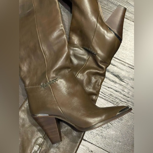 FREE PEOPLE Stevie boot in Olive/Coffee Leather Size 39 - Picture 6 of 16